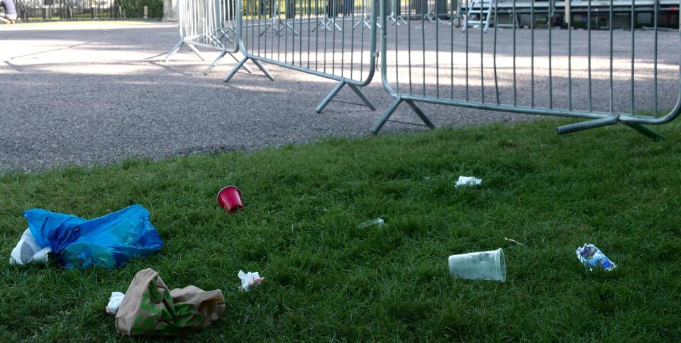  Cups, plastics bags and leftover food was cleared away in the Berkshire town