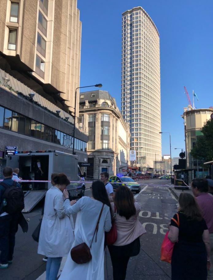  Police shut down London's Tottenham Court Road earlier this evening