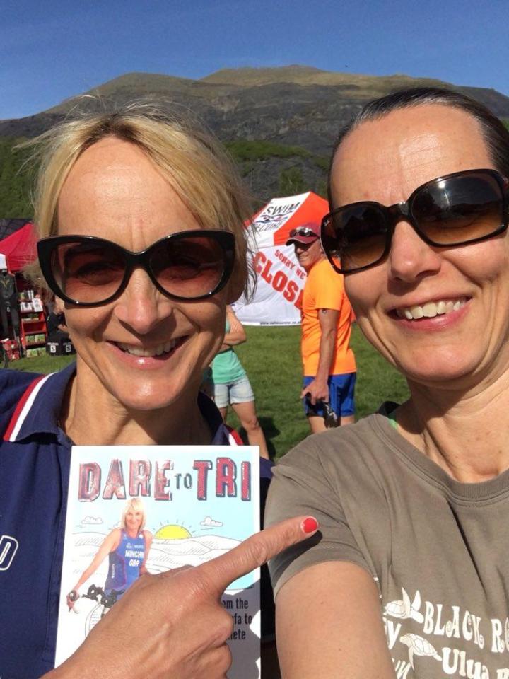  The TV host, pictured with Sam, has been plugging her book on her life as a triathlete