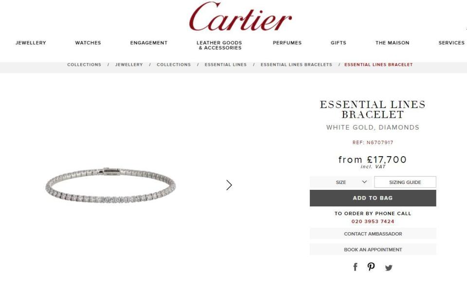  She was sporting a bracelet rumoured to be a £17,700 creation by Cartier