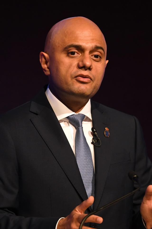  Home Secretary Sajid Javid has backed police officers' use of spit and bit guards