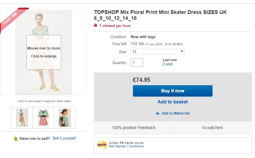  This savvy eBay seller is selling the dress in every size