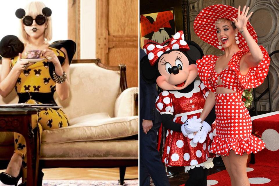  Lady Gaga has previously showcased her inner kid when she wore a Mickey Mouse-themed bodysuit. Katy Perry did the same at the Minnie Mouse Star Ceremony in LA earlier this year.