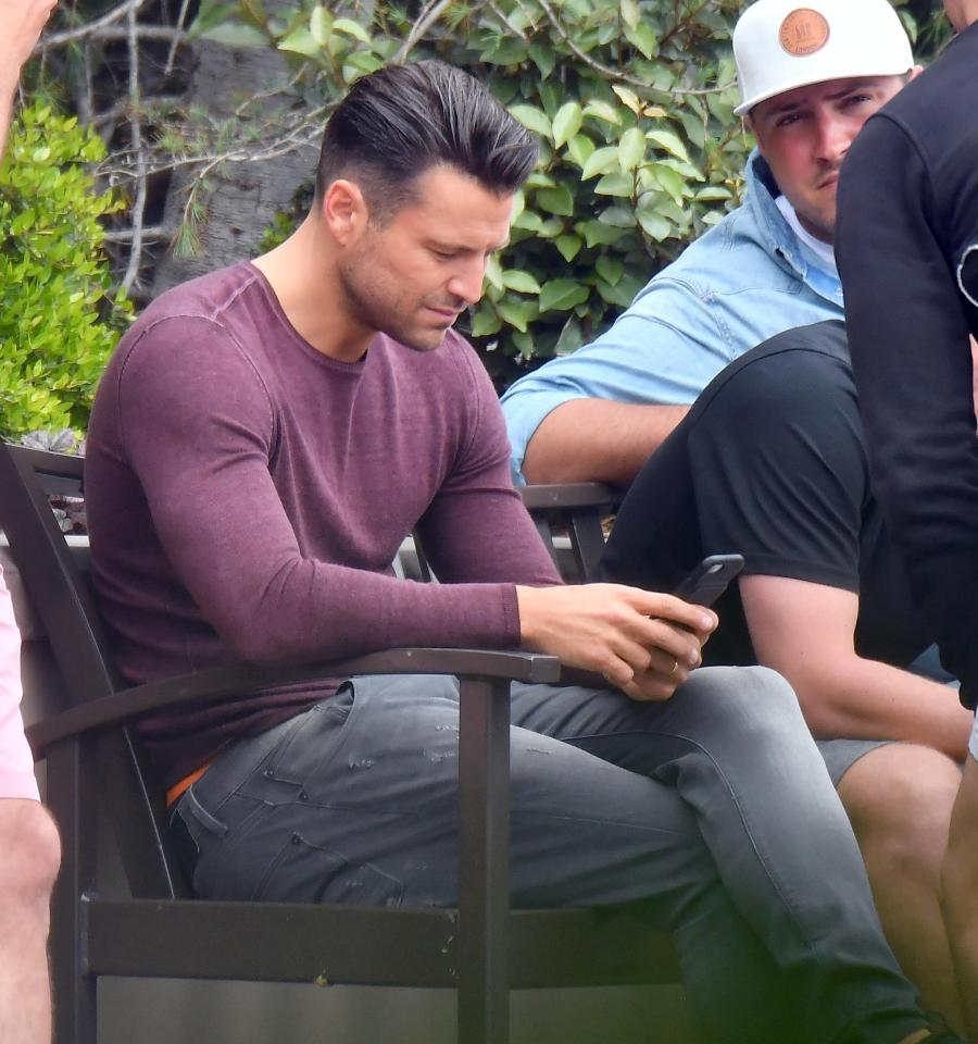  Mark Wright was glued to his phone while on his brother Josh's stag do