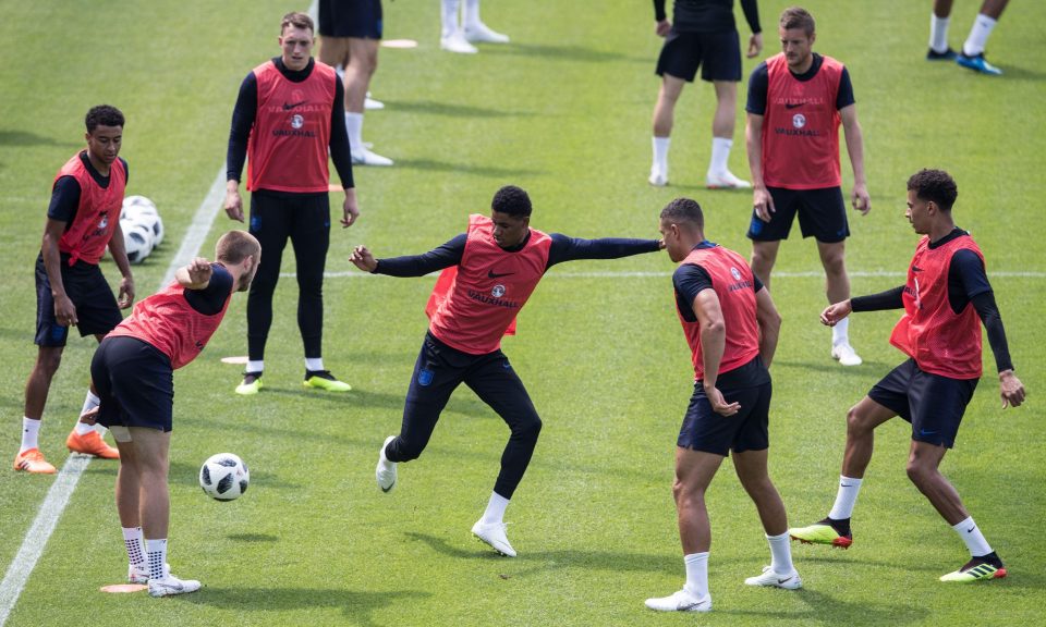  Marcus Rashford joined up with the England team after his FA Cup final disappointment