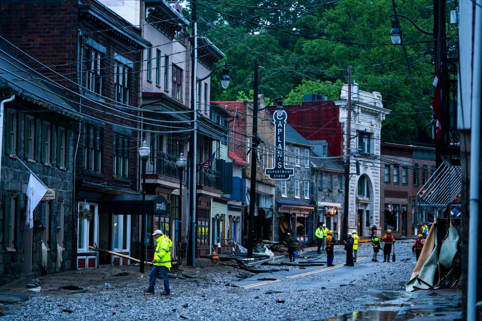  The devastation on Main Street, Ellicott City following the flood