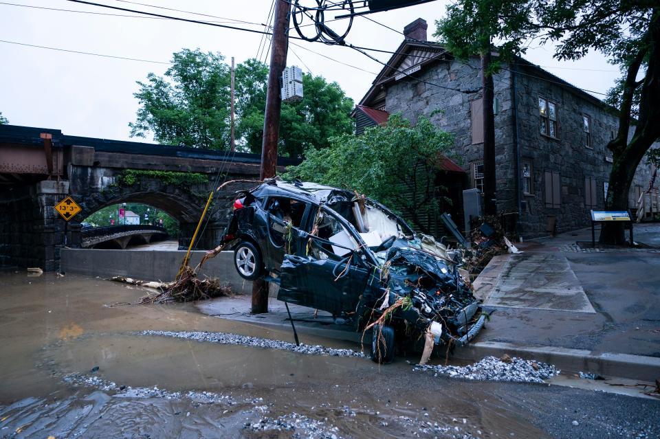  A car was totalled during the storm