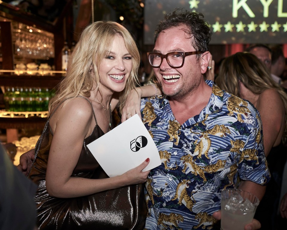 Alan Carr and the pop princess posed for a snap at her birthday party in London last weekend