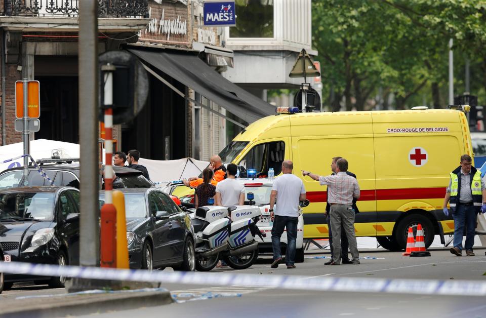  An ambulance attends the scene of the suspected terror incident