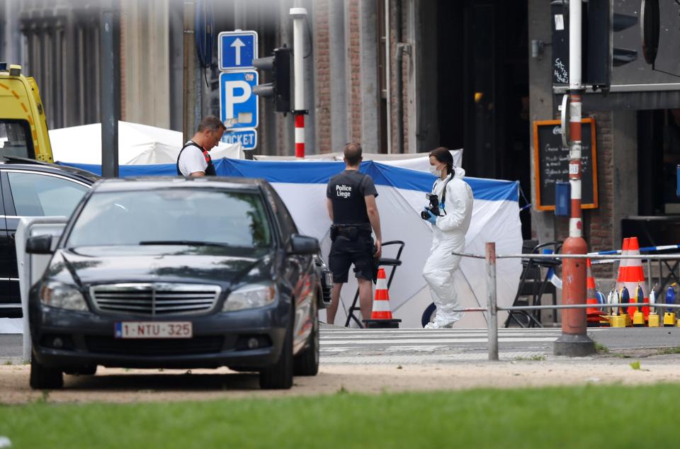  A forensic tent is erected at the scene