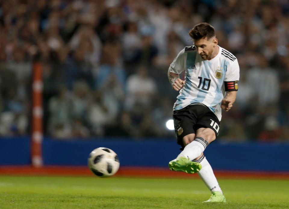  Messi slotted home a penalty to put Argentina in front after just 17 minutes