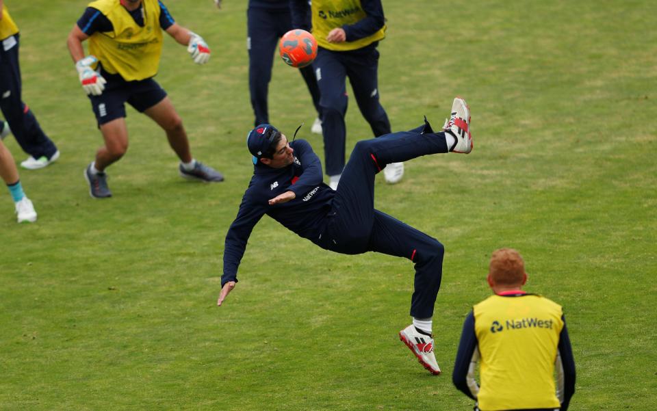  Opening batsman Alastair Cook also got in on the act in England training