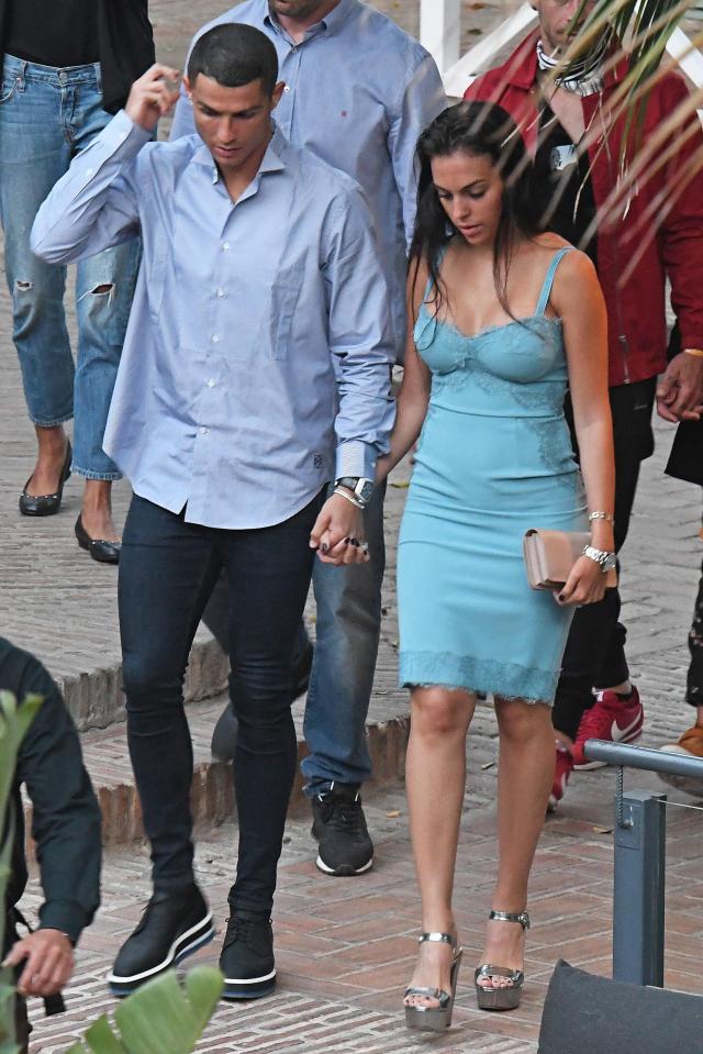  Real Madrid ace Cristiano Ronaldo dined out in Malaga with girlfriend Georgina Rodriguez last night