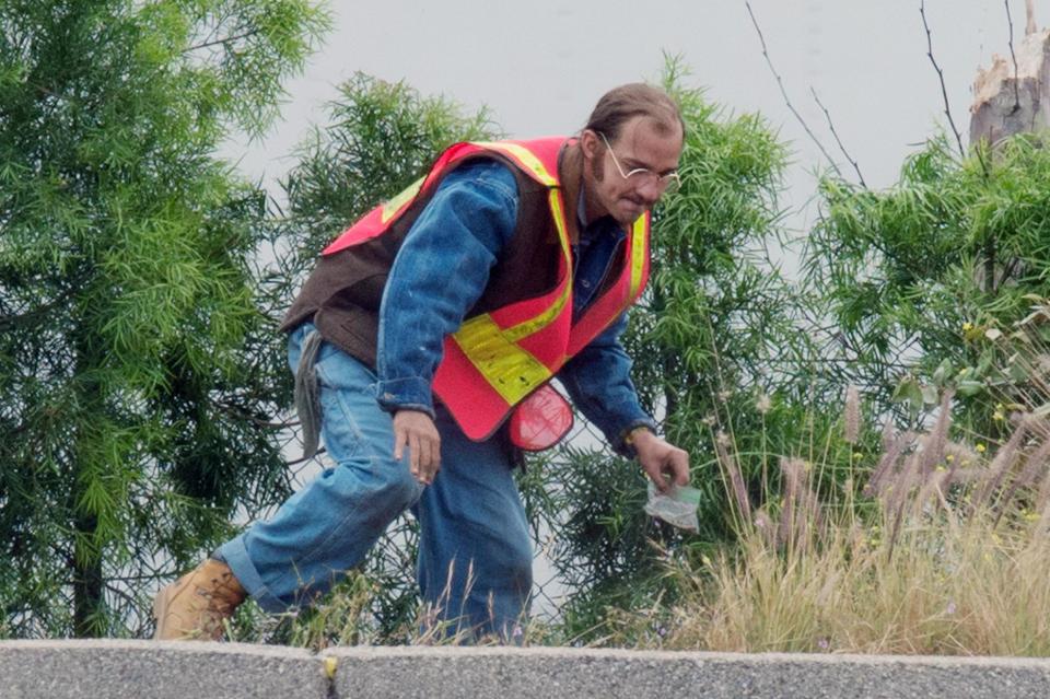  In one of the scenes Shia collects garbage by the roadside