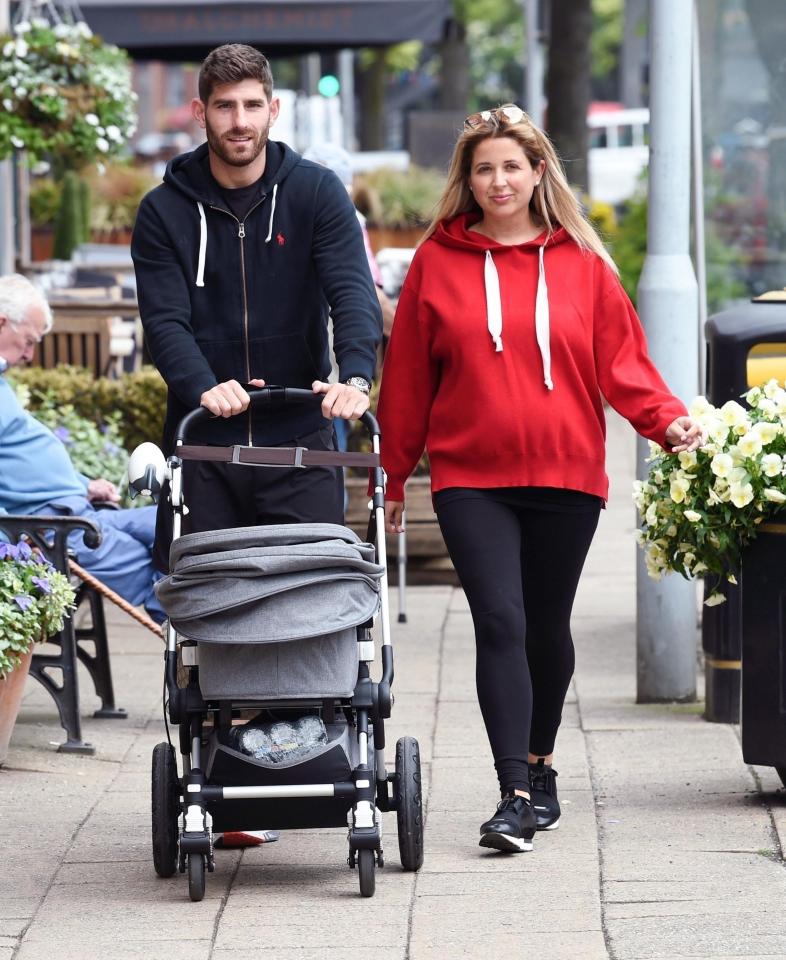  Ched Evans smiles as he is spotted out and about in Cheshire with fiancee Natasha Massey