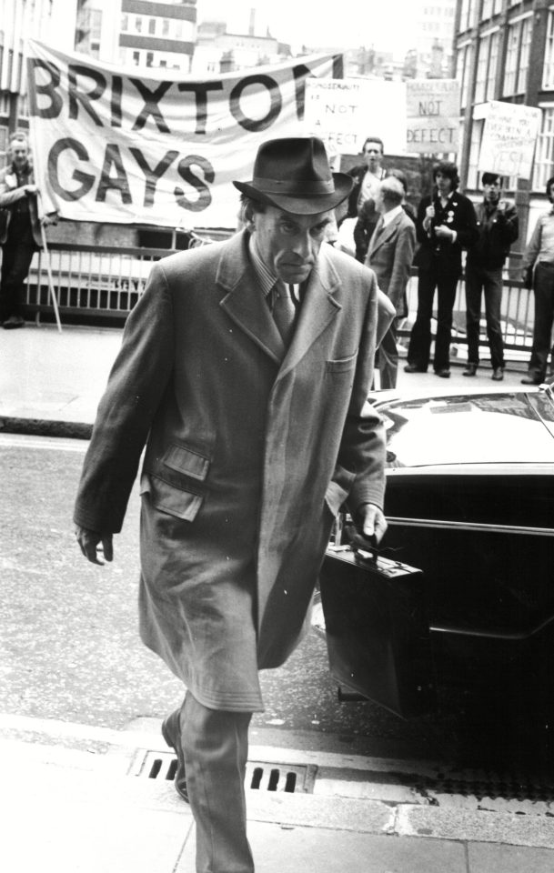  Jeremy Thorpe arrives at his Old Bailey trial in 1979