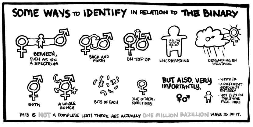 There are many different gender identities within the non-binary category 