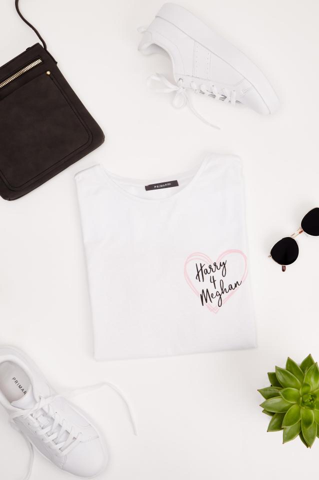 The slogan tops are perfect to wear while watching Meghan and Harry tie the knot