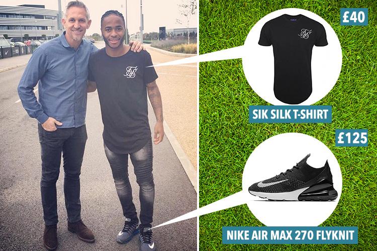  Trendy Raheem Sterling rocks a Sik Silk tee with Gary Lineker