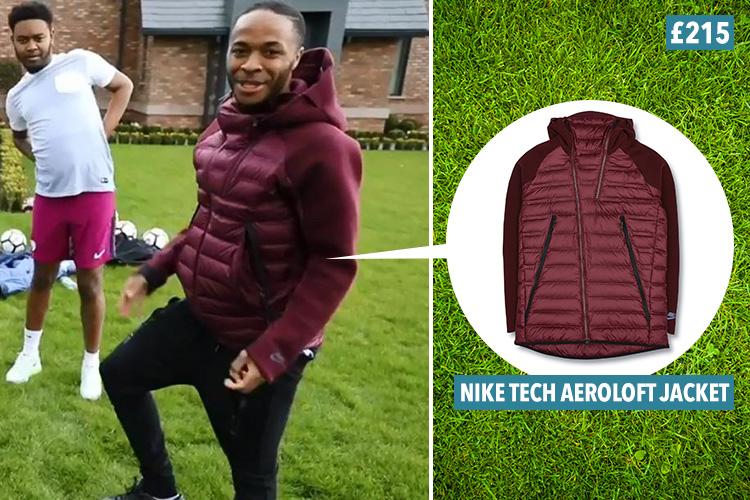  A sneak peek of Raheem Sterling's video on his YouTube channel shows the Man City ace wearing Nike Tech's Aeroloft jacket