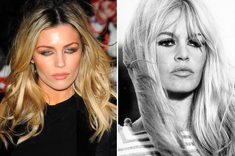  Abbey Clancy is said to look like the French actress and model from the Fifties and Sixties Brigitte Bardot