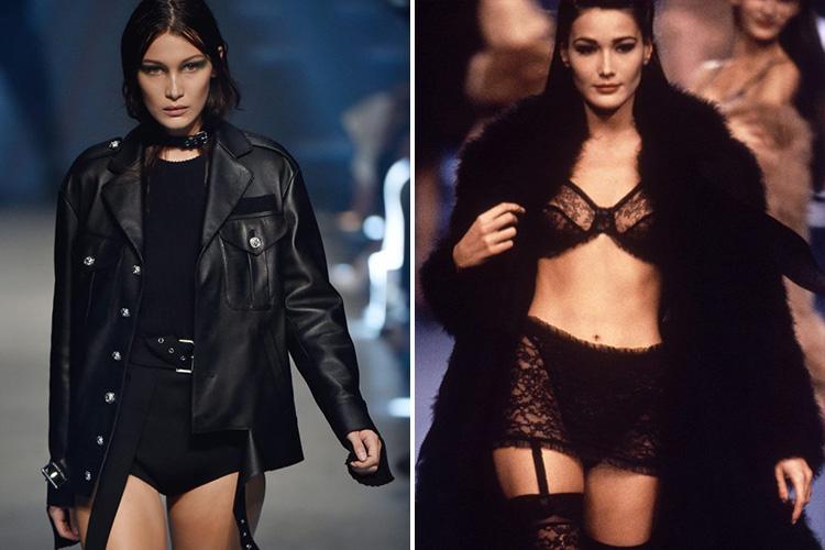  Bella Hadid looks stunningly similar to Carla Bruni on the catwalk in 1991