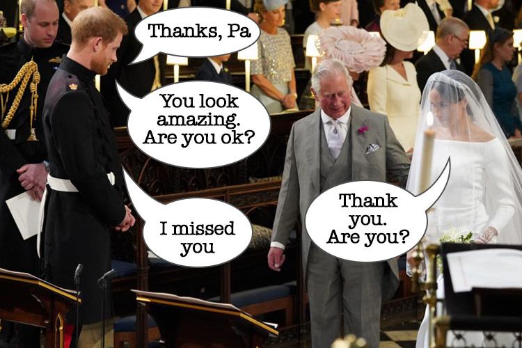  The groom's words to Charles and Meghan