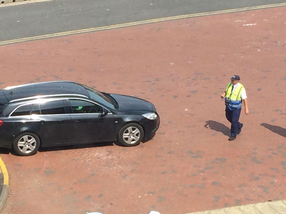  The moment the warden approaches the car after the driver had left