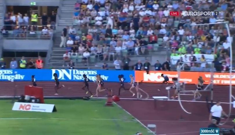 Runners smashed into the high barrier during the race in Oslo