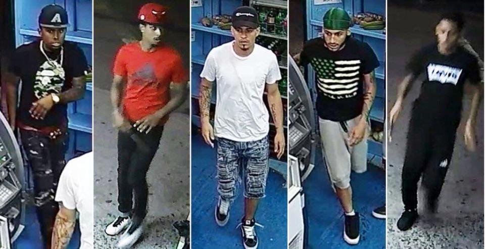  Police released this image of the five men they want to speak to in connection with the murder