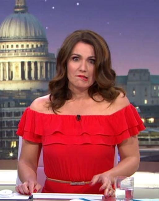 Host Susanna Reid was left red-faced by Dyer's outburst in 2018