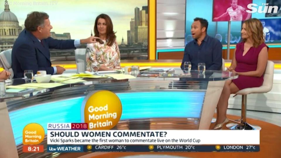 Good Morning Great Britain hosts Piers Morgan and Susanna Reid were left flummoxed by Jason Cundy's comments, with Morgan labelling him a 'sexist pig'