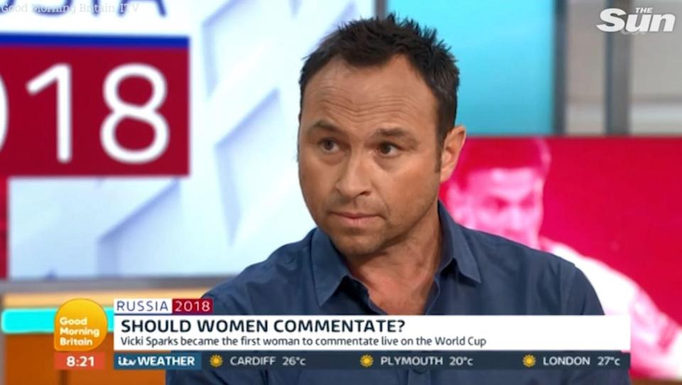 Jason Cundy continued that it wasn't that he didn't think females were qualified to commentate, just that he didn't like the 'tone' of their voice