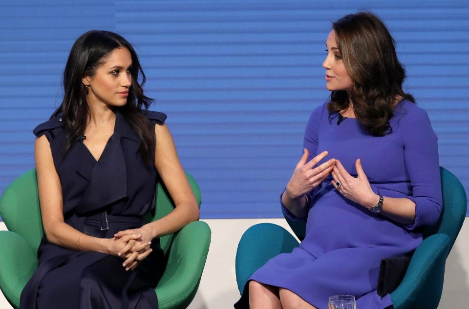  Meghan's body language at the Royal Foundation Forum in February suggested she was looking to Kate for direction