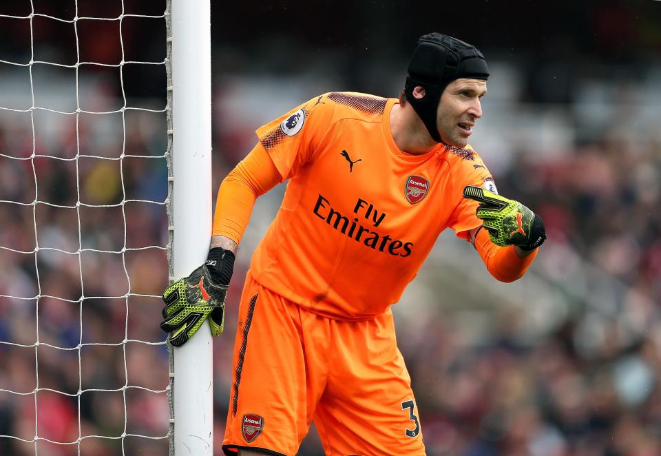  Petr Cech continues to play on with the scrum cap - despite admitting he would love to not have to