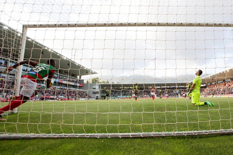 Rui Patricio watches in horror as his howler saw Sporting Lisbon lose at Maritimo