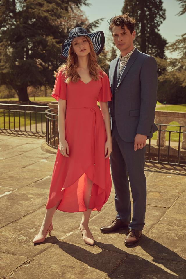  TIP FOR HER: Ascot’s rules include no bare midriffs or spaghetti straps, but this frock has you covered and is simple but effective TIP FOR HIM: Lift a classic three-piece suit by adding an injection of colour with a patterned shirt