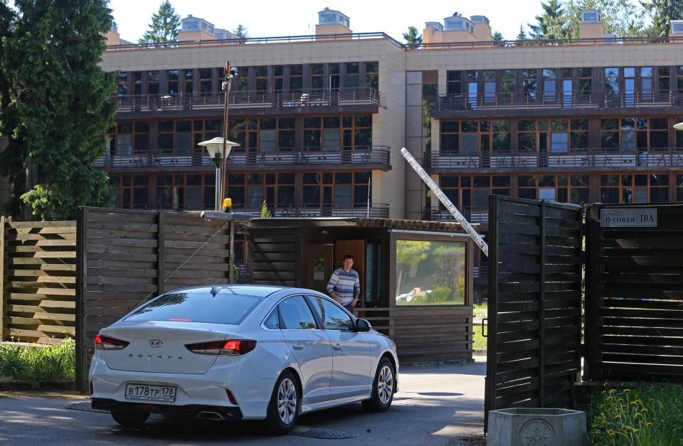  England's team hotel in Repino, outside St Petersburg, is bordered by a prison-like fence