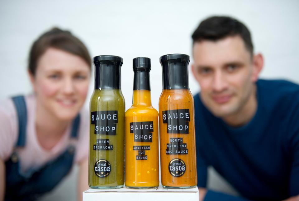  The couple launched three of their best-selling sauces into 250 Sainsbury's stores across the UK in May