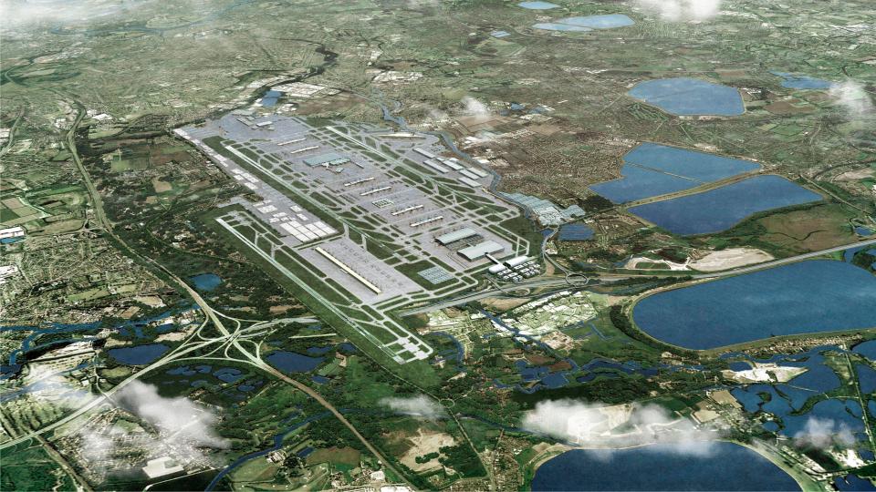  Artist's impression showing how Heathrow Airport could look with a third runway