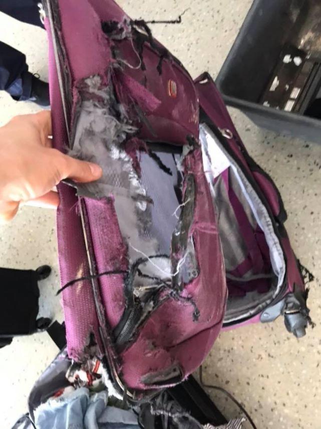  Kristen's bag arrived in this state when it was returned to her after a holiday to Florida