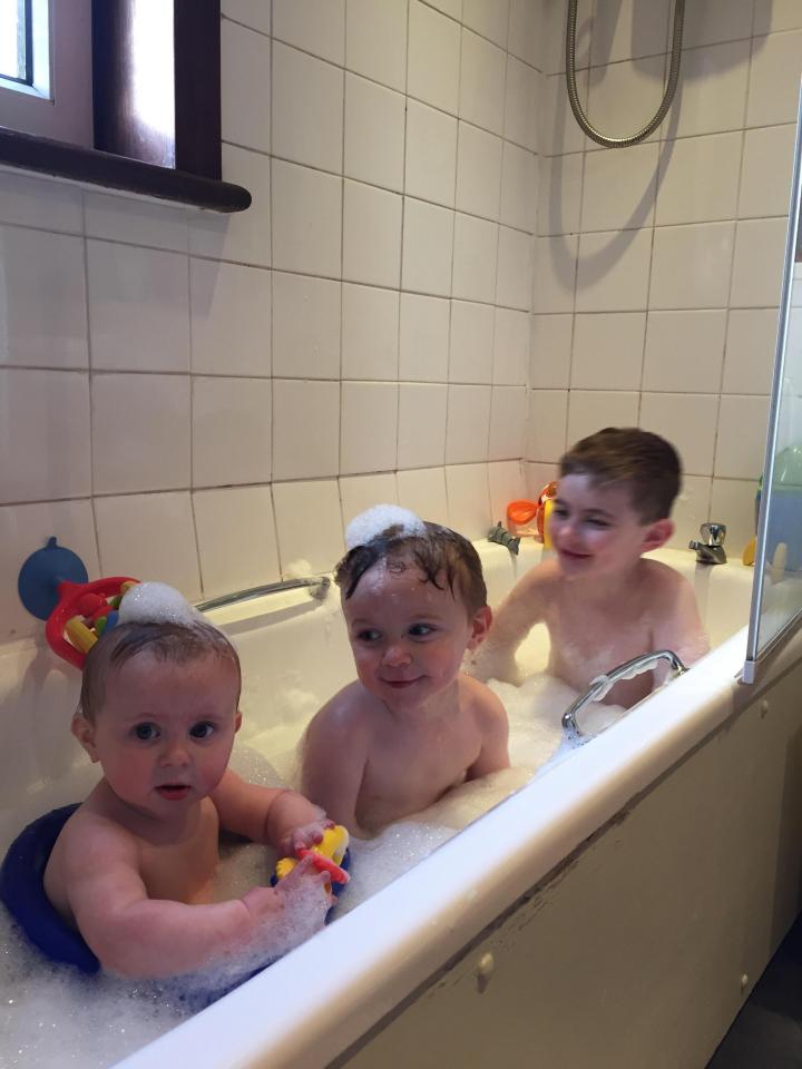 Fergus can now enjoy bubble baths with his brothers