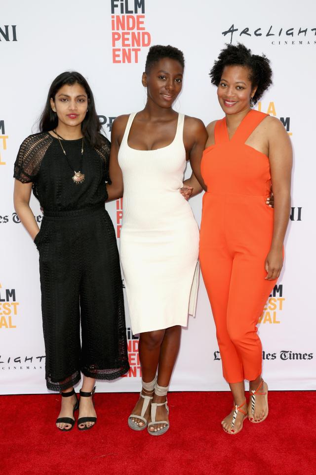  Associate Producer Fawzia Mahmood, actress Yrsa Daley-Ward and producer Rienkje Attoh attend the premiere of A Moving Image in 2016