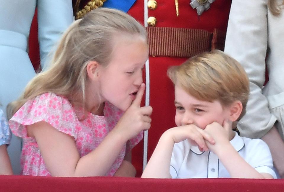  Savannah Phillips tells Prince George to be quiet during today's ceremony