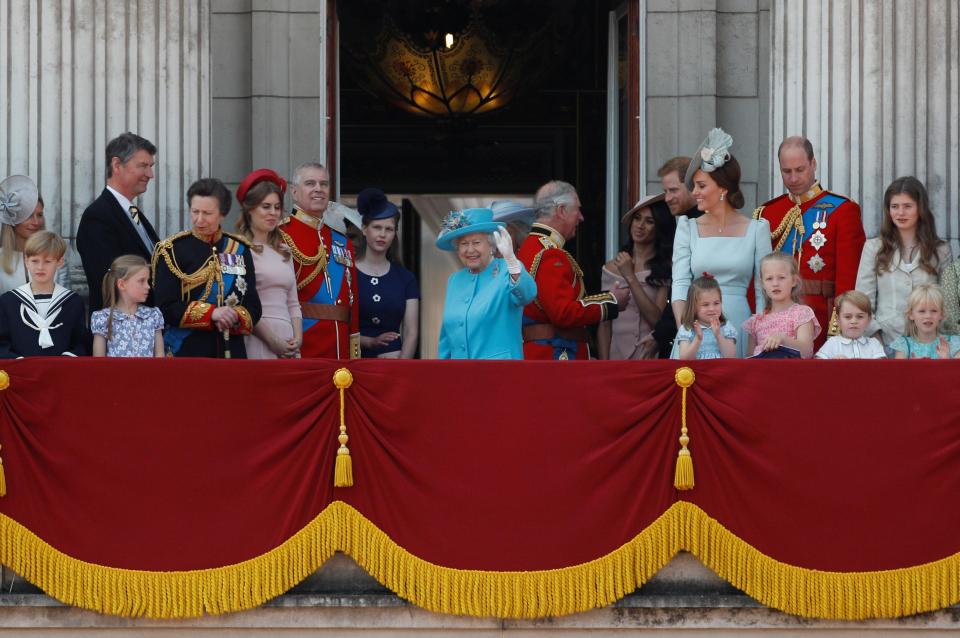  The royals gathered on the balcony of Buckingham Palace to watch the RAF flypast