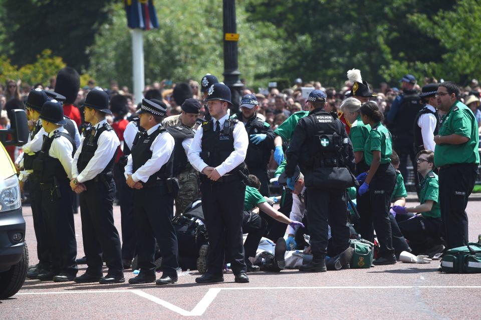  Officers and paramedics rushed to treat the 79-year-old before he was taken to hospital