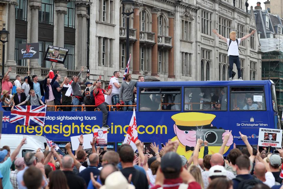  Protesters stormed a double-decker bus during the demonstration in June