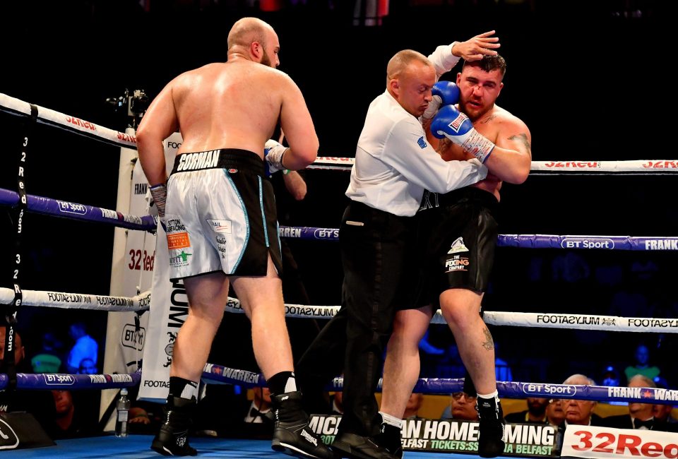  The referee was forced to stop the fight after Gorman trapped Turner up against the ropes