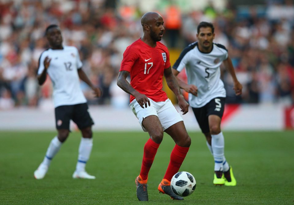  Delph in action for England against Costa Rica in their final warm-up clash before the tournament