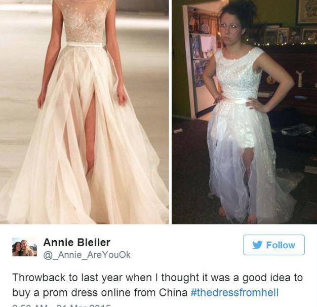  This poor lass was left regretting buying her prom dress from a Chinese site